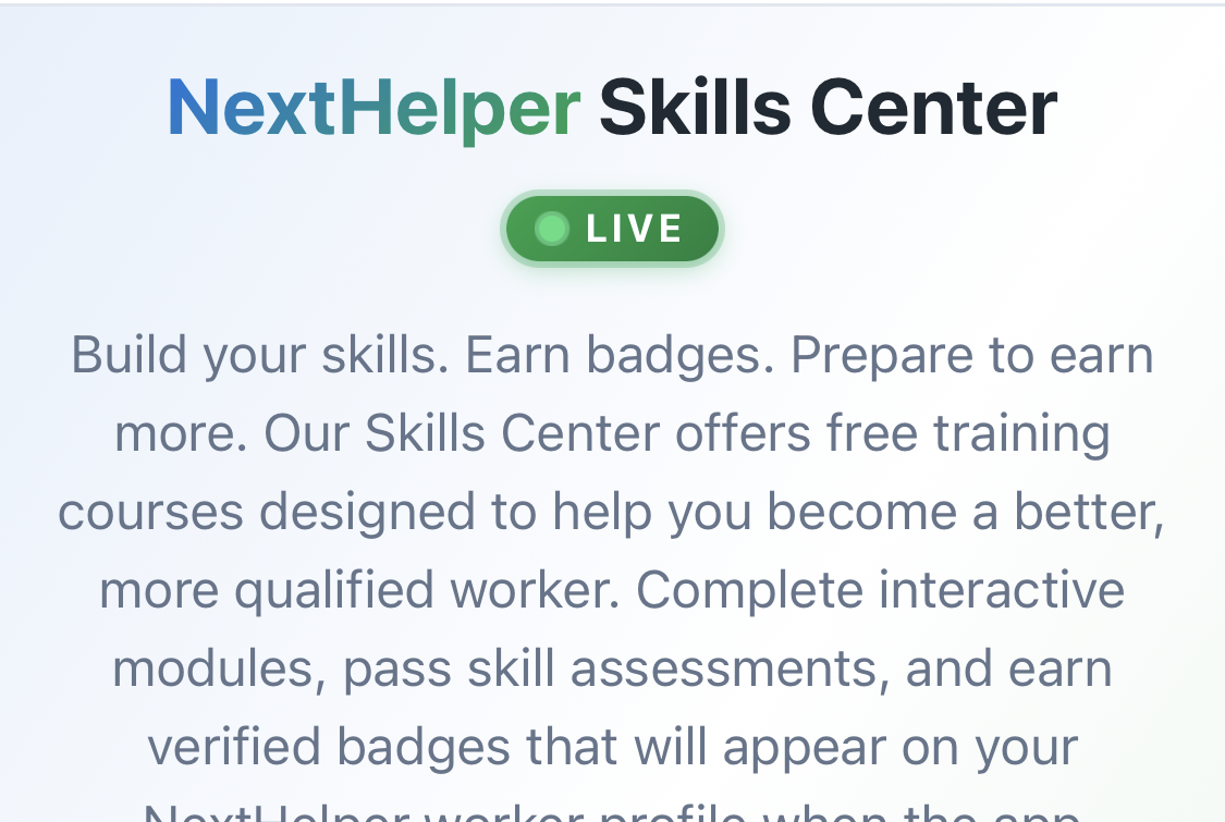 NextHelper Skills learning center