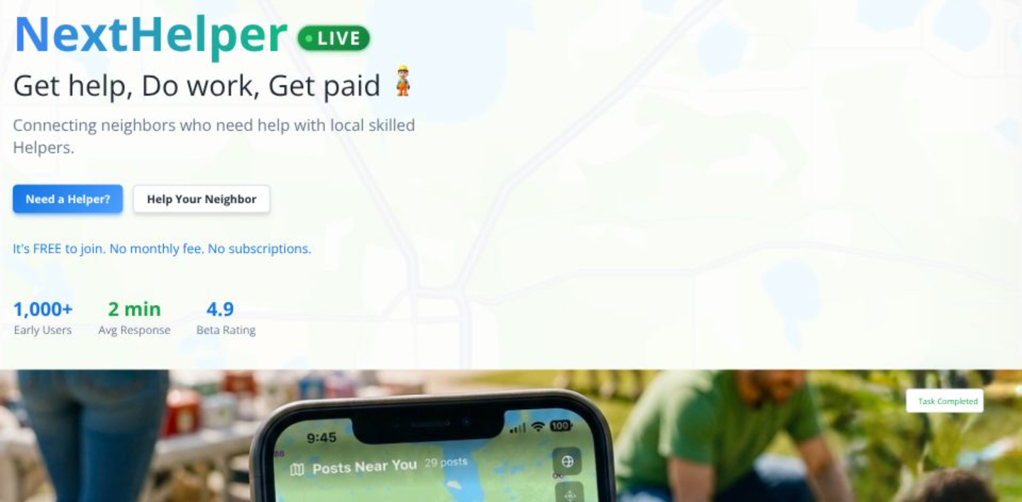 NextHelper: get help, do work, get paid